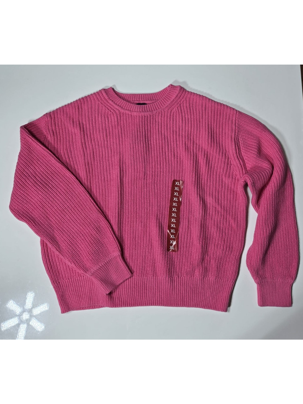 GAP Women’s Pink Ribbed Crewneck Sweater Size XL Cotton Knit Pullover New - Picture 1 of 5